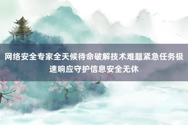 网络安全专家全天候待命破解技术难题紧急任务极速响应守护信息安全无休
