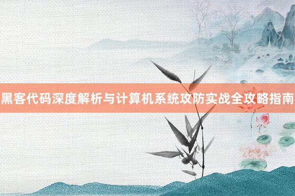 黑客代码深度解析与计算机系统攻防实战全攻略指南